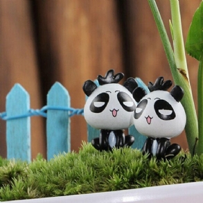 Diy Miniatűr Aranyos Panda Díszek Cserepes Növény Kerti Dekoráció