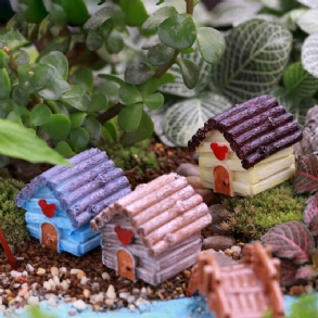 Mikro Tájdíszítések Gyanta Mini Ház Kert Barkács Dekoráció