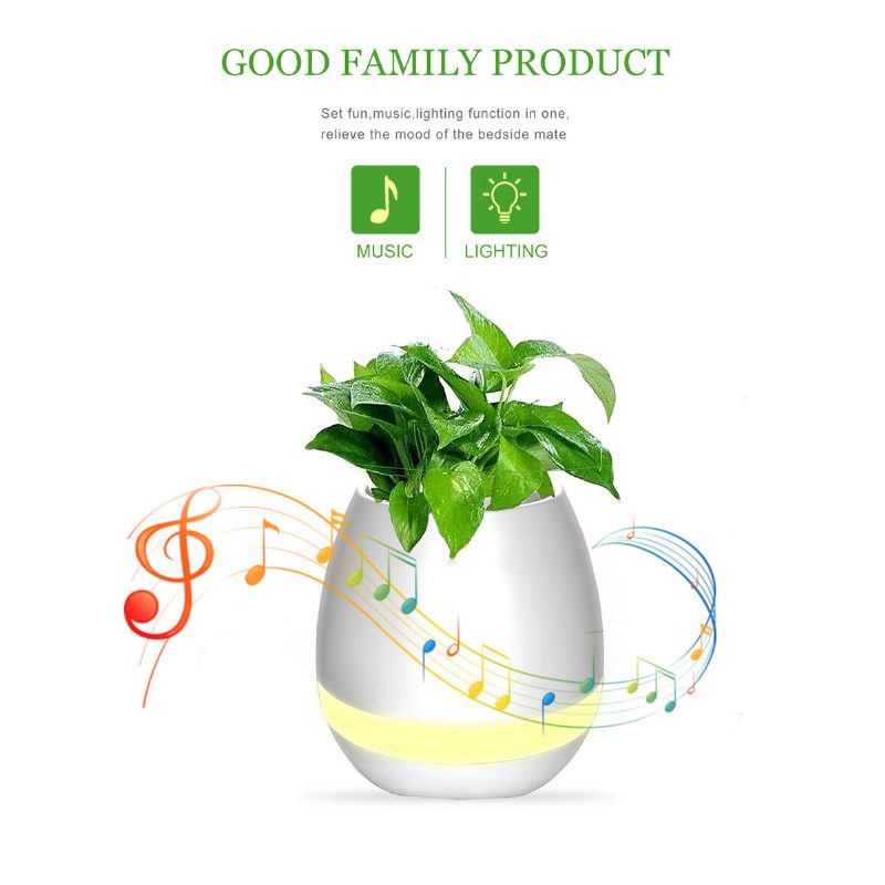 Music Flower Pot Smart Touch Plant Play Sevven Color Lamp Piano Led Lámpa Light Bluetooth