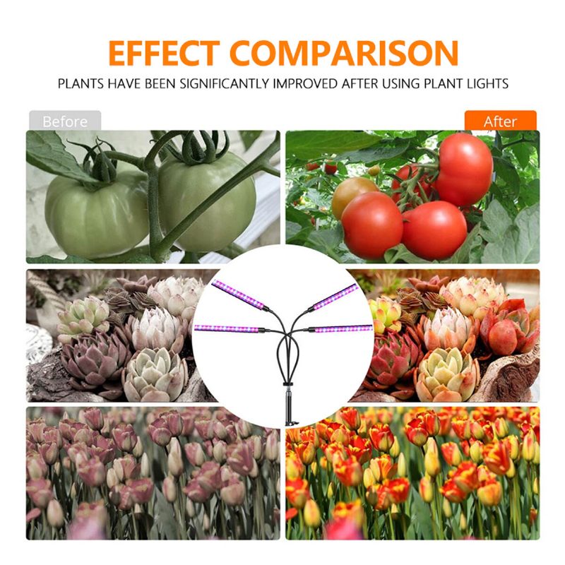 Távirányító 4 Fejes Led-es Növekedési Lámpa Növénytermesztő Háromlábú Beltéri Növények Számára