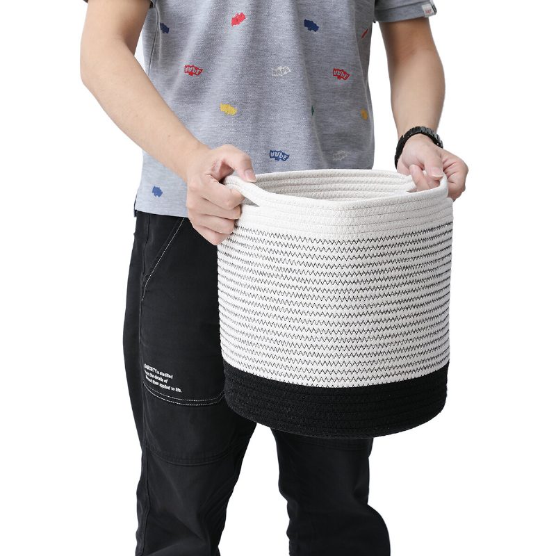 Tvird Woven Cotton Rope Basket Organizer Tárolókosár Plant Pots Szennyeskosár