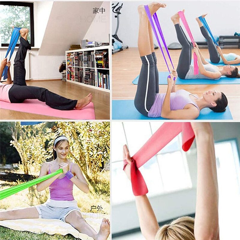 1.5 Méteres Jóga-ellenállás Szalagok Fitnesz Pilates Flexband Edzőterem Edzés Nyújtó Öv