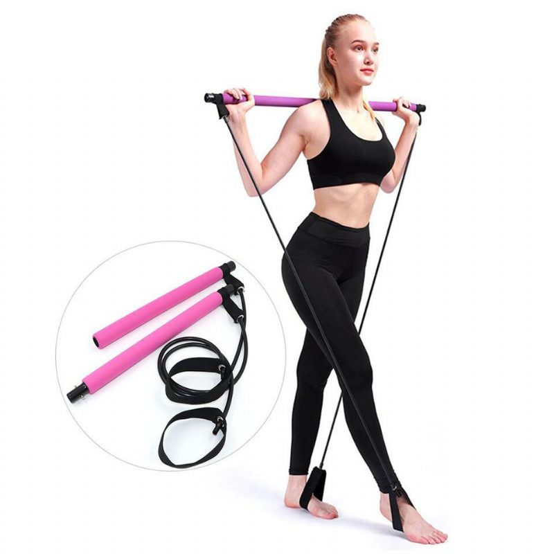 Jóga Pull Rods Pilates Bar Kit Hasi Ellenállás Szalagok Body Fitness Sport Edzőterem Fitnesz Építő Puller