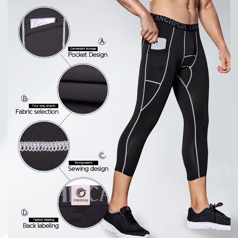 Férfi Harisnyanadrág Sport Futó Leggings Gym Workout