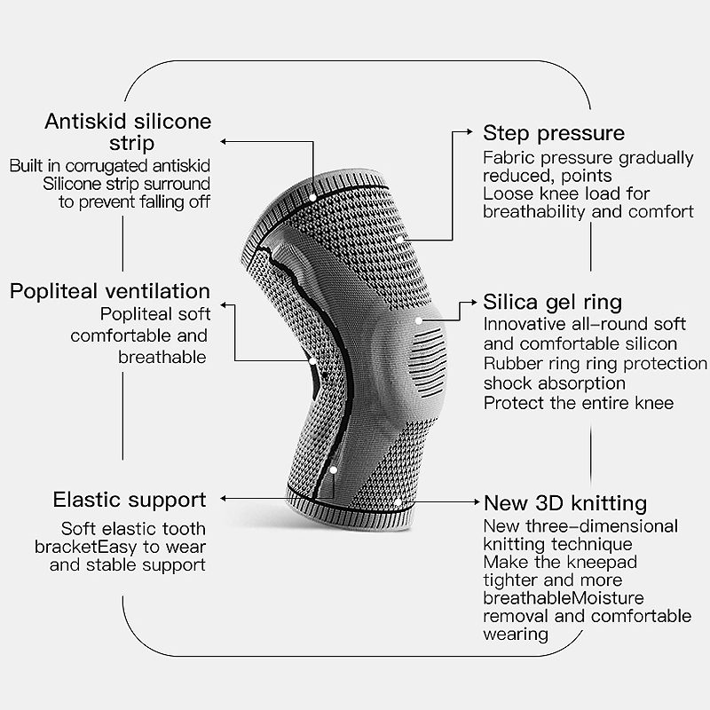 Térdrögzítő Patella Gélpárnával És Oldalstabilizátorokkal