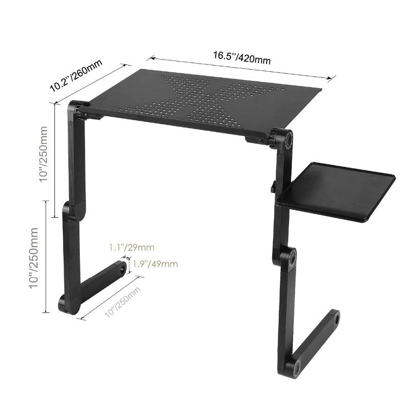 Laptop Asztali Ágy Állítható Alumínium Ergonomikus Hordozható