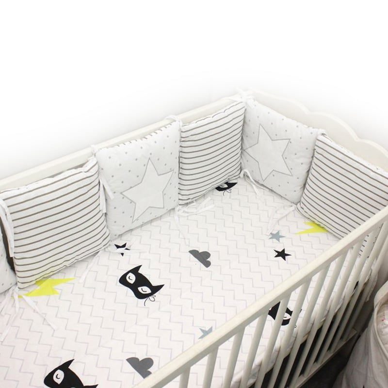 6 Panel Baby Safe Crib Bumpers Star Animált