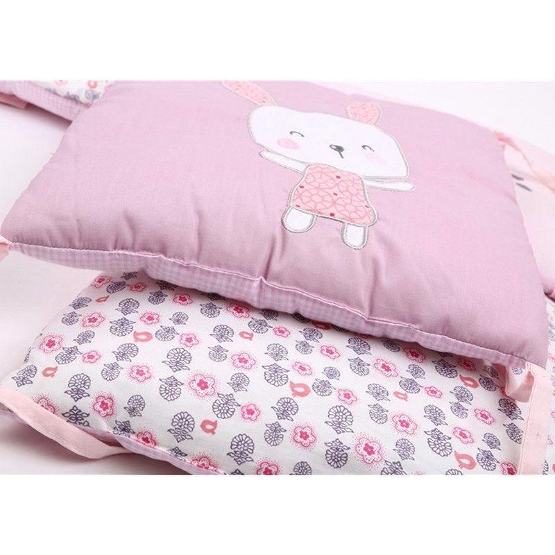 6 Panel Baby Safe Kiságy Lökhárítók Pink Cartoon Animal