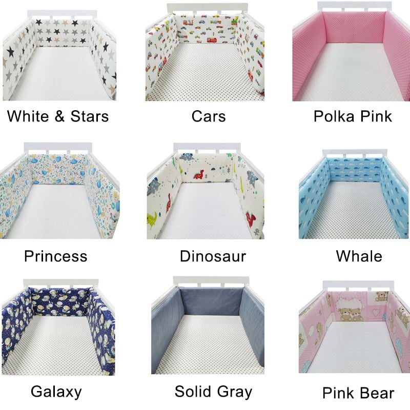 Baby Safe Crib Bumpers Pink & Bear