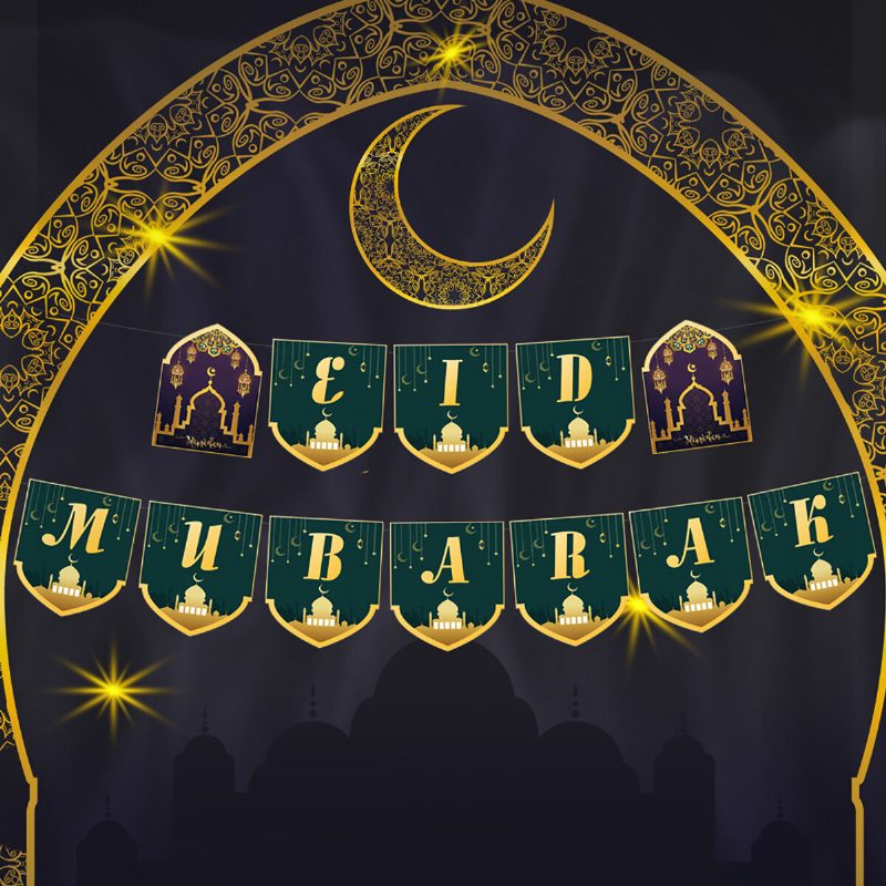 37 Db/szett Eid Ramadan Mubarak Pentagram Baner Party Fólia Léggömbök Otthoni Dekoráció