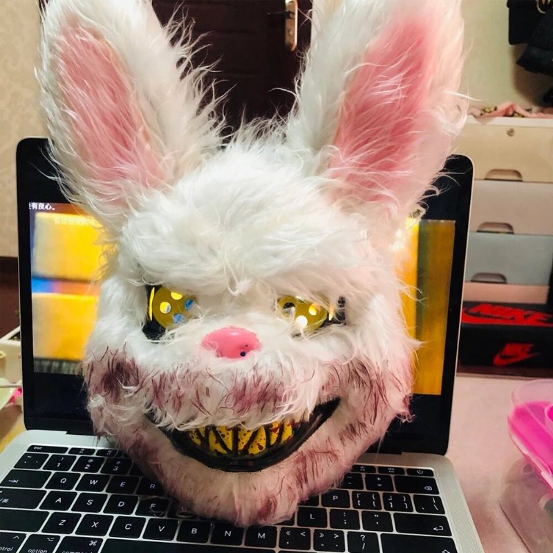 Bloody Killer Rabbit Bear Maszk Scary Halloween Mask Plüss Cosplay Horror