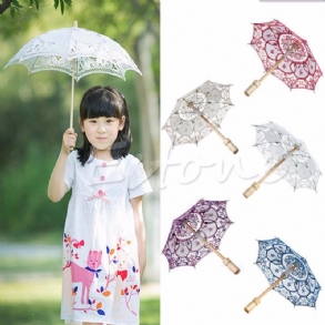 Csipke Hímzett Esernyő Elegance Napernyő Parti Menyasszonyi Esküvői Dekorációhoz