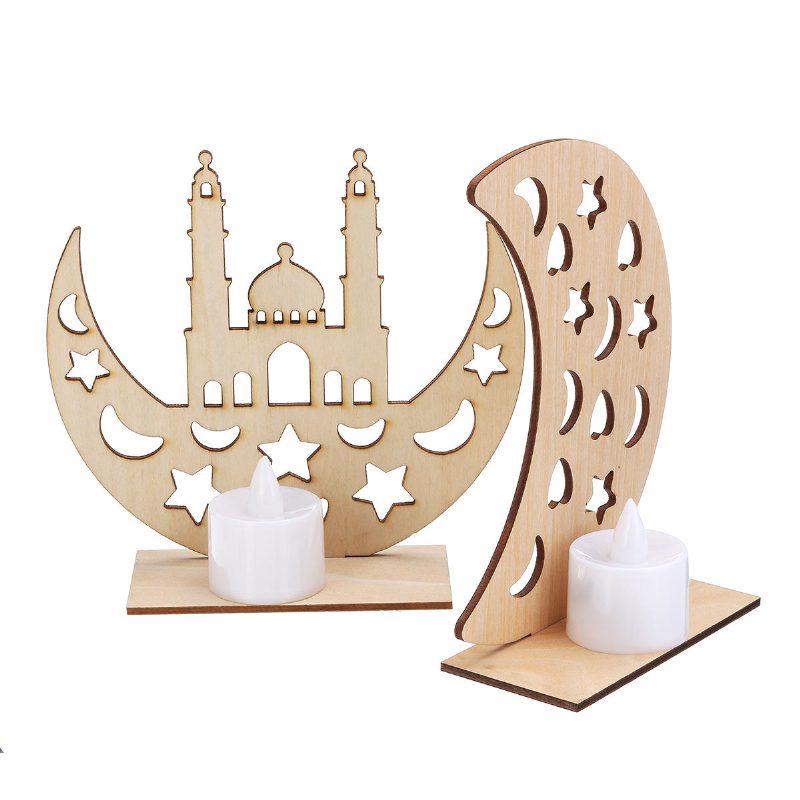 Fa Lámpa Diy Islamic Palace Led Dekorációk Asztali Ajándékok Eid Mubarak Számára