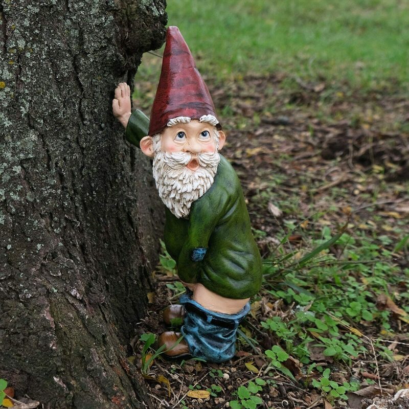 Gyanta Vicces Naughty Garden Gnome Gyep Beltéri Vagy Kültéri Dekorációhoz