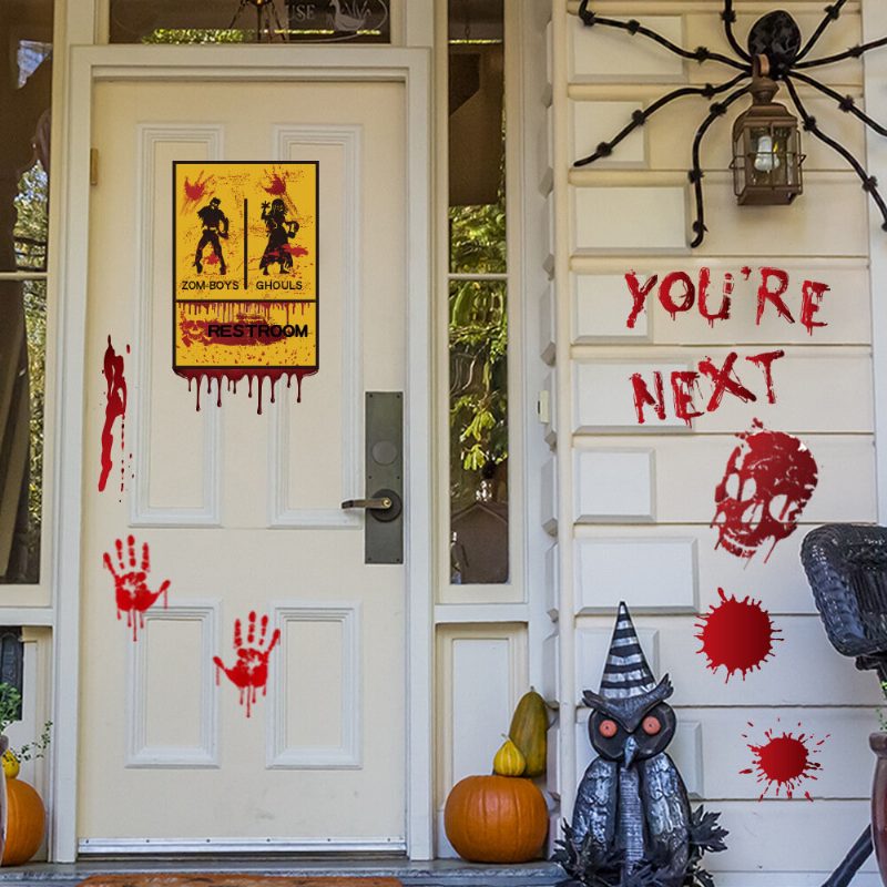 Halloween Diy Fali Ablak Hűtőszekrény Matricák Horror Ijesztő Kellékek Dekorációs Parti