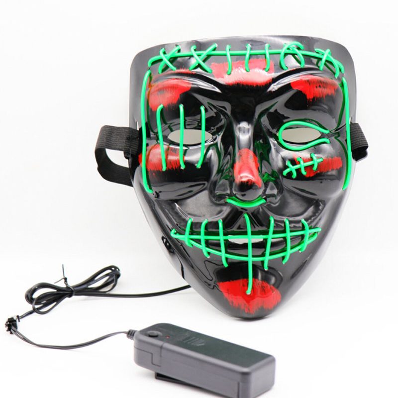 Halloween Led Többszínű Világító Maszk Világít A Purge Movie Costume Party Mask