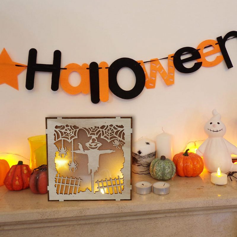 Jm01497 Madárijesztő Led Lámpa Halloween Dekoráció Fali Ünnepi Bulira