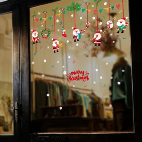 Miico Sk9246 Boldog Karácsonyt Ablak Rajzfilm Mikulás Falimatrica Karácsonyi Dekorációhoz