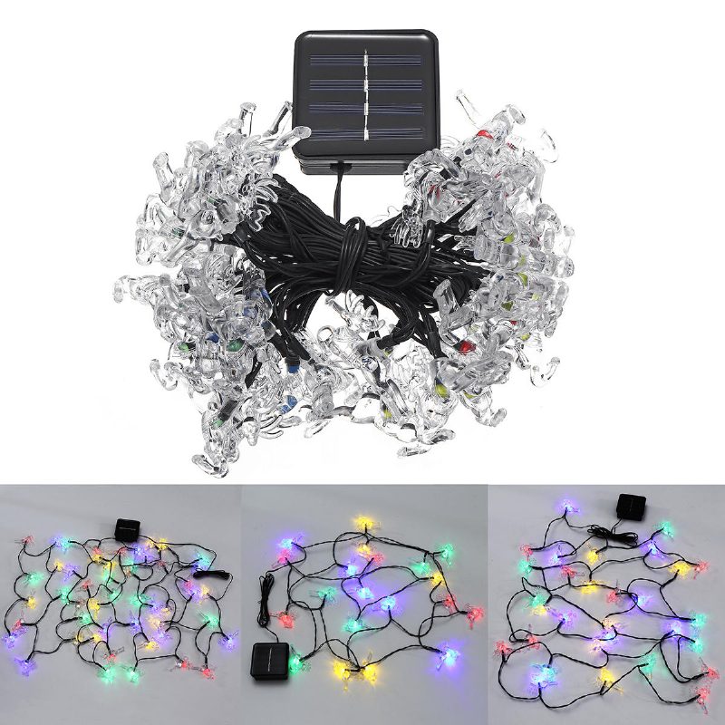 Solar 20/30/50 Led Szarvas Tündérfüzér Fényű Karácsonyi Parti Kerti Kültéri Dekor Lámpa