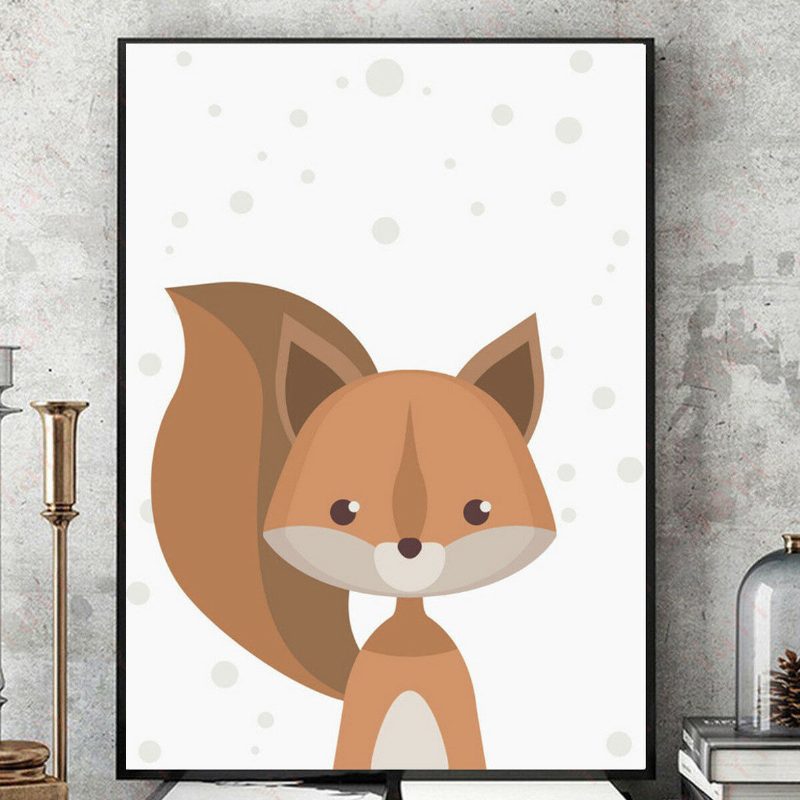 Rajzfilm Fox Animal Canvas Plakát Nordic Art Prints Baby Kids Room Falimatrica Dekorációval