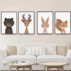 Rajzfilm Fox Animal Canvas Plakát Nordic Art Prints Baby Kids Room Falimatrica Dekorációval