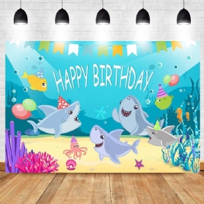 Shark Photography Backdrop Baby Shower Party Születésnapi Ocean Sea Háttér Dekorációk