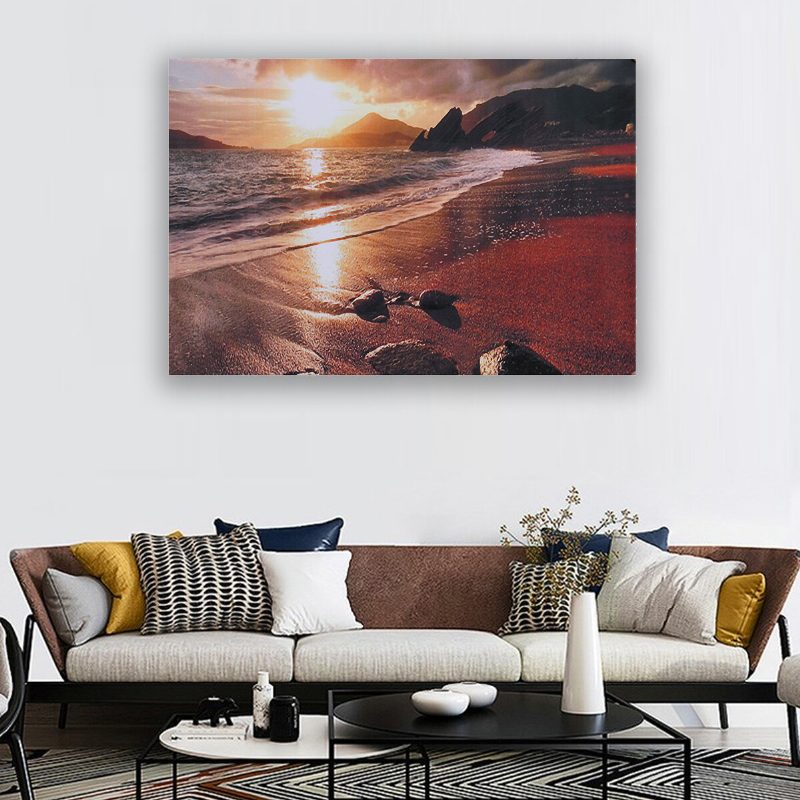 Sunset Beach Landscape Canvas Wall Art Picture Print Decor Keret Nélküli Vászon Otthoni Dekorációhoz