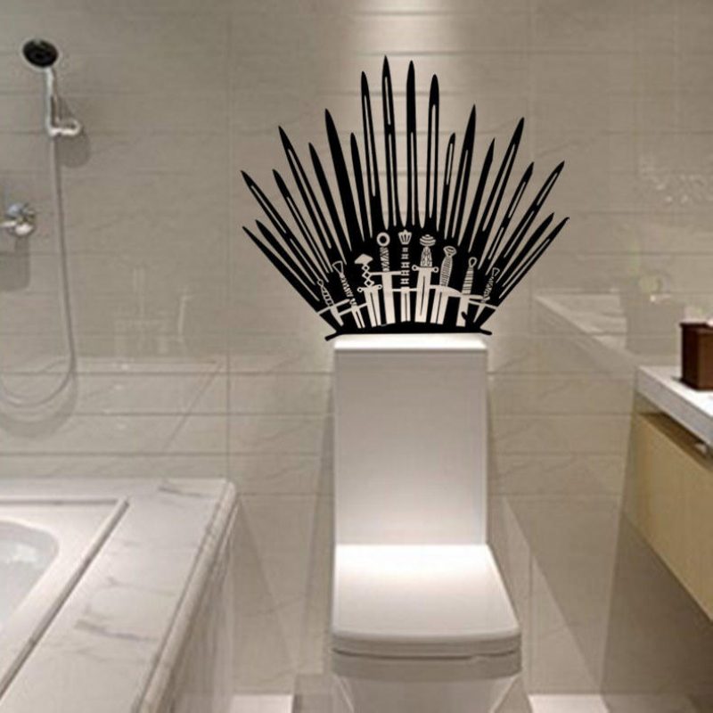 T-2 Game Props Right Iron Throne Matricák Faragott Kreatív Falmatricák Wc