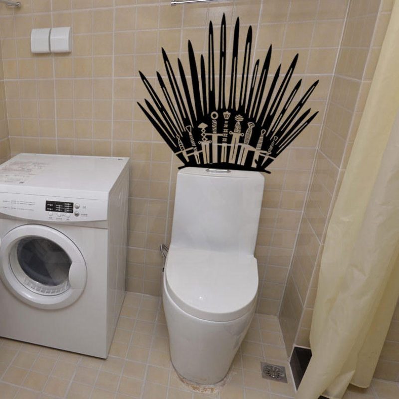 T-2 Game Props Right Iron Throne Matricák Faragott Kreatív Falmatricák Wc