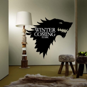 T-5 Game Of Thrones Stark Family Emblem Ice Wolf Fali Matricák Gravírozott Falmatricák